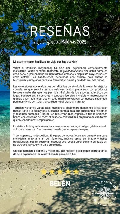 Testimonio de Belén - Viaje a Maldivas 2025