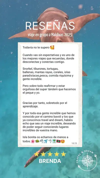 Testimonio de Brenda - Viaje a Maldivas 2025