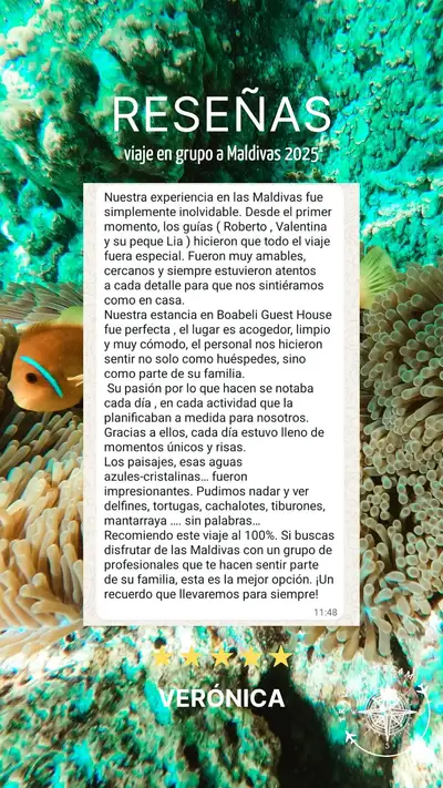 Testimonio de Verónica - Viaje a Maldivas 2025